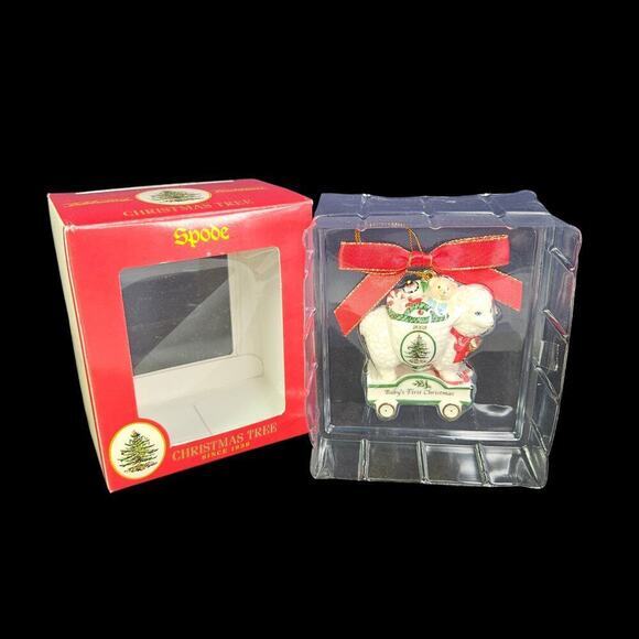 Spode Christmas Tree Ornament 2003 Lamb Sheep Pull Toy Vintage New with Box - Picture 2 of 11